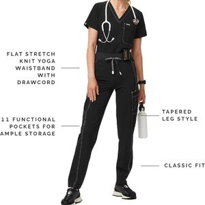 Figs black scrub set size XXS